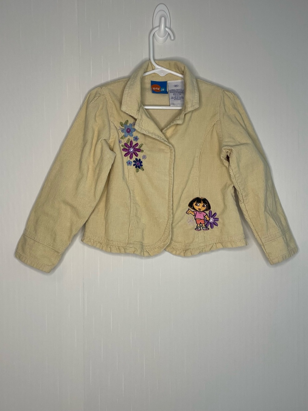 VTG 2006 Nick Jr Dora the Explorer Embroidered Corduroy Jacket 4T Tan